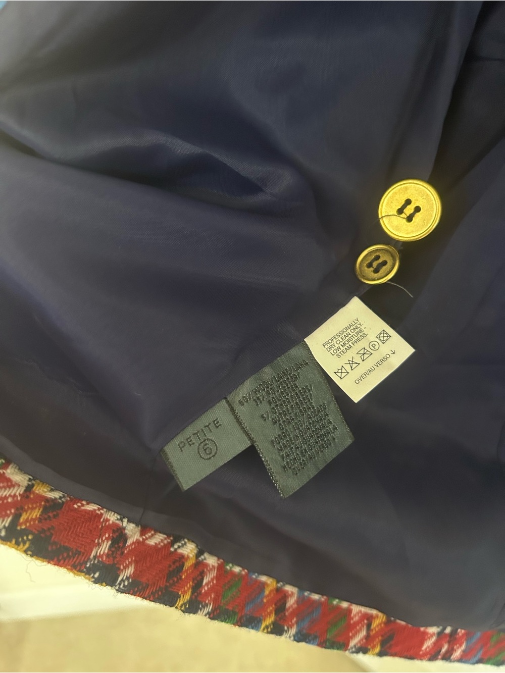 Multi-Color Plaid Button-Front Blazer Jacket - Picture 6 of 8